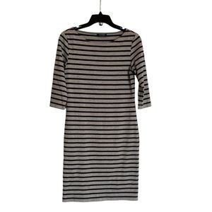 SAINT JAMES Propriano III Form Fitting Nautical Stripe Dress in Gray and Blue